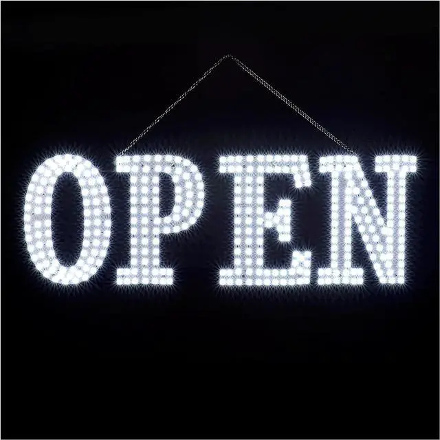 Main image of Large LED Open Signs for Business, Unique Design Super Bright Open Sign with Hanging Installation, High Visibility Open Sign for Stores Bar Hotel Retail Shops Window Salon Restaurant Office