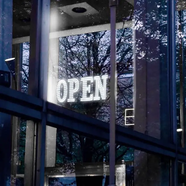 Alt view image 5 of 7 - Large LED Open Signs for Business, Unique Design Super Bright Open Sign with Hanging Installation, High Visibility Open Sign for Stores Bar Hotel Retail Shops Window Salon Restaurant Office