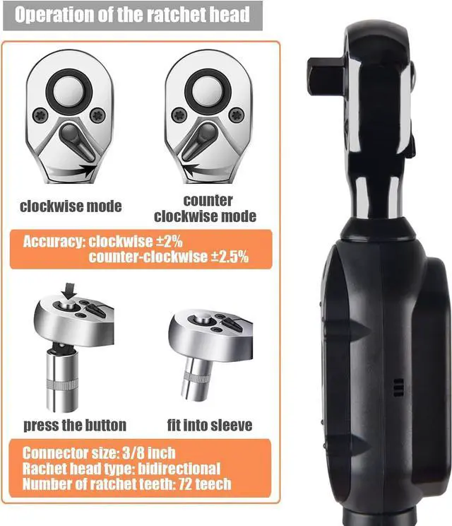 Alt view image 6 of 7 - 4th Gen Mini Digital Torque Wrench - 3/8-inch Drive with Buzzer & LED, 1.8-60 Nm (1.33-44.25 ft-lbs), High Precision Electronic Tool for Bike & Car Repairs, Calibrated for Superior Performance