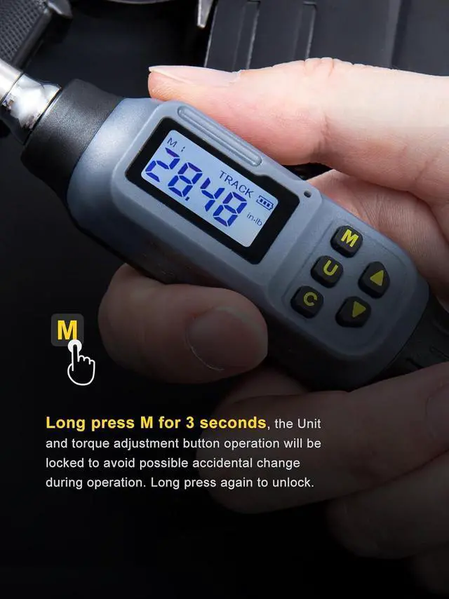 Alt view image 6 of 7 - Digital Torque Screwdriver, 2.66-53.1 In-lbs/0.3-6 Nm, 1/4'' Drive Inch Pound Torque Screwdriver Electrician with Buzzer & LED Indicator, 27 In 1 Screwdriver Torque Wrench Set