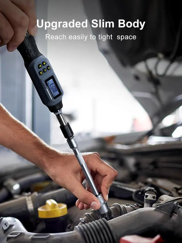 Alt view image 7 of 7 - Digital Torque Screwdriver, 2.66-53.1 In-lbs/0.3-6 Nm, 1/4'' Drive Inch Pound Torque Screwdriver Electrician with Buzzer & LED Indicator, 27 In 1 Screwdriver Torque Wrench Set