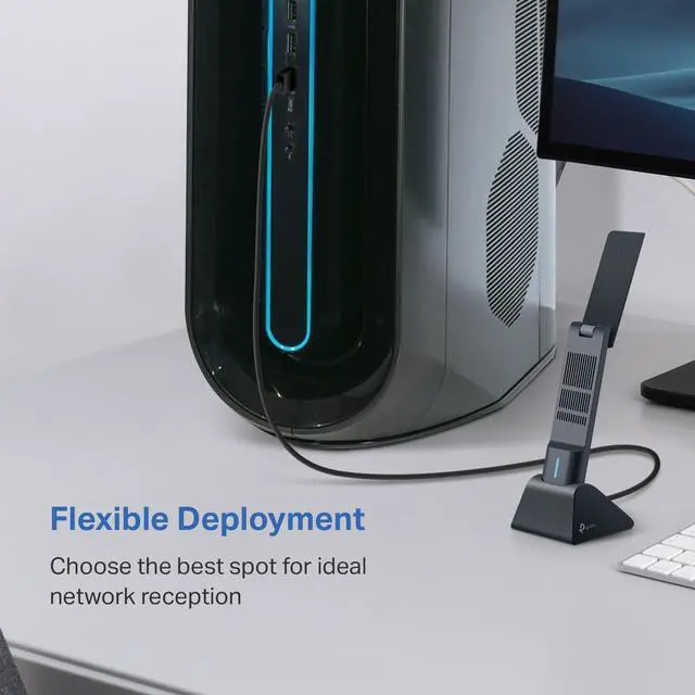 Alt view image 7 of 7 - AXE5400 WiFi 6E USB Adapter for Desktop PC (Archer TXE70UH) Tri-Band Wireless Network Adapter, Ultra-Low Latency, MU-MIMO, OFDMA, Refined Security, WPA3, Supports Windows 11/10