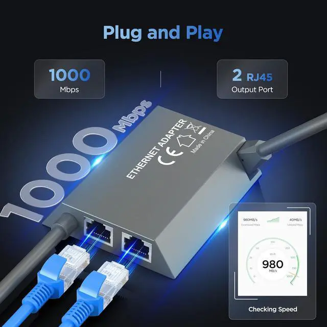 Alt view image 2 of 7 - Multi Ports Starlink Ethernet Adapter for Starlink Gen 2 Wired External Network 2 Ports Starlink Ethernet Adapter 1 to 2 [2 Devices Networked Simultaneously] - Up to 1 Gbps