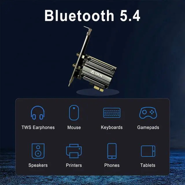 Alt view image 4 of 5 - WiFi 7 PCIE Card 9.3Gbps 802.11BE WiFi 6E Card with Bluetooth 5.4 Tri-Band 4K QAM 320MHz WiFi 7 BE200 Inside Wireless Network Adapter for PC Desktop Supports Windows 11 64bit (Not for  Motherboard)