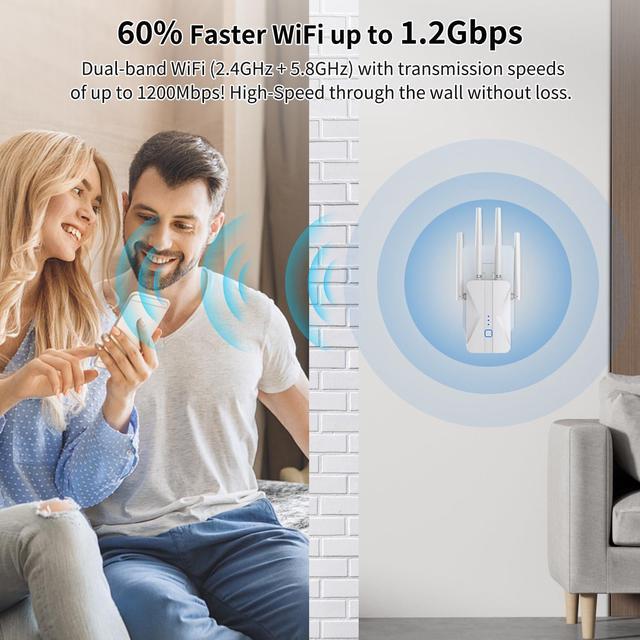 WiFi Extender, 2025 Signal Booster With Dual Band 5GHz/2.4