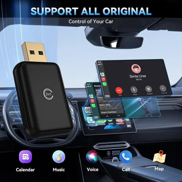 Alt view image 3 of 4 - Wireless CarPlay and Android Auto Adapter, Mini USB, Dual System Compatible