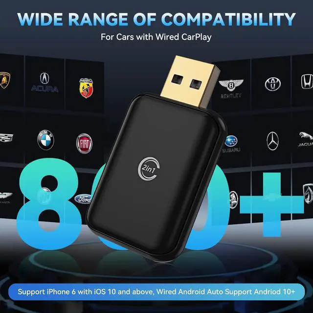 Alt view image 4 of 4 - Wireless CarPlay and Android Auto Adapter, Mini USB, Dual System Compatible