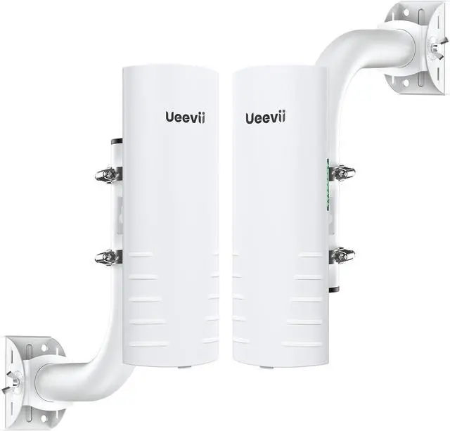 Main image of Wireless Bridge Outdoor with 2 Bracket: UeeVii CPE452 Point to Point 5.8G Long Range WiFi CPE - Work with Starlink - Extend Network to Shop Barn Garage, with 14DBi Antenna 24V PoE 2 LAN Port 2Pcs