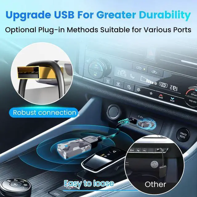 Alt view image 6 of 7 - Mini Wireless Android Auto and Carplay Adapter with Fast Stable WiFi Bluetooth Connection, Wired to Android Auto Adapter, Compatible with iOS10+/Android 11+ & Cars from 2016 in Dash Navigation