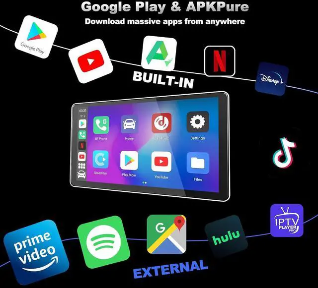 Alt view image 3 of 7 - 3-in-1 Wireless CarPlay Adapter & Android Auto Wireless Adapter, Plug & Play, Easy Setup, Supports Netflix, YouTube, TF Card, and More for Cars with OEM Wired CarPlay/Android Auto