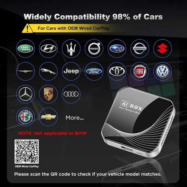 Alt view image 5 of 7 - 3-in-1 Wireless CarPlay Adapter & Android Auto Wireless Adapter, Plug & Play, Easy Setup, Supports Netflix, YouTube, TF Card, and More for Cars with OEM Wired CarPlay/Android Auto