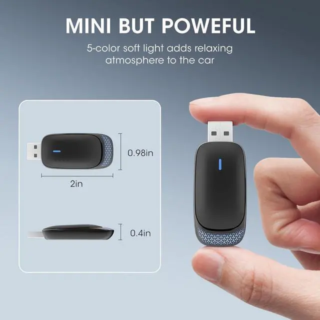 Alt view image 7 of 7 - Wireless Carplay Adapter for iPhone & Android auto, Mini Edition Converts Wired to Wireless CarPlay Dongle for Cars from 2016 and iOS 10+,with 5-Color Light (Black)