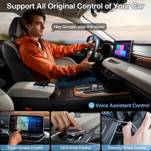 Alt view image 3 of 6 - Android Auto Wireless Adapter for OEM Factory Wired Android Auto Car, Stable and Fast Convert Wired to Wireless Control Dongle, Plug & Play No Latency Easy Setup Fit for Android 11+ & Cars from 2017