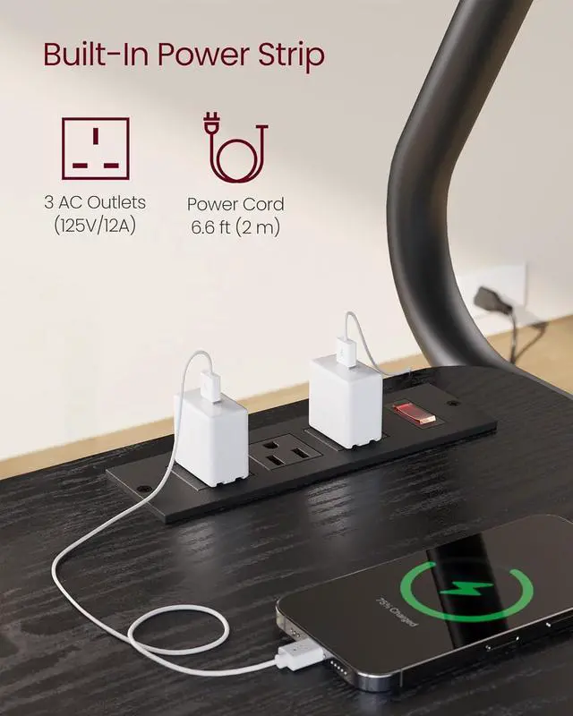 Alt view image 4 of 6 - TV Stand with Wheels, for LCD LED OLED Flat Curved TVs up to 75 Inches and 88 lb, Rolling TV Cart, with Power Outlets, Storage Shelf, Height Adjustable, Ink Black and Ebony Black ULTV129B01