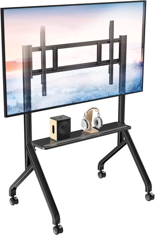 Main image of Rolling TV Stand for 65-110 Inch TVs or Smart Board Holds up to 220 LBS, Height Adjustable Smart Board Stand, Mobile TV Cart with Wheels, Mobile TV Stand with Pallet, Max VESA 1000x600mm