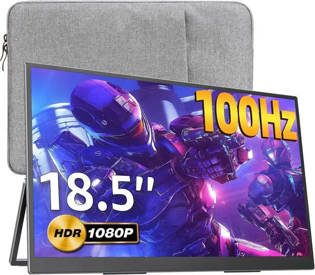 Main image of Portable Monitor 18.5 inch 1080P FHD 100Hz 125% sRGB HDMI USB-C Large Portable Monitor for Laptop MacBook Xbox PS4/5, Travel Monitor with Kickstand, VESA Compatible