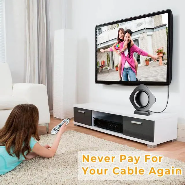 Alt view image 6 of 7 - 1600+ Miles Long Range TV Antenna Indoor Outdoor, Digital Antenna Smart TV, Highest Rated Portable HD TV Antenna Support 4K 1080p - Amplifier Signal Booster Local Channels Antenna -36ft Coaxial Cable