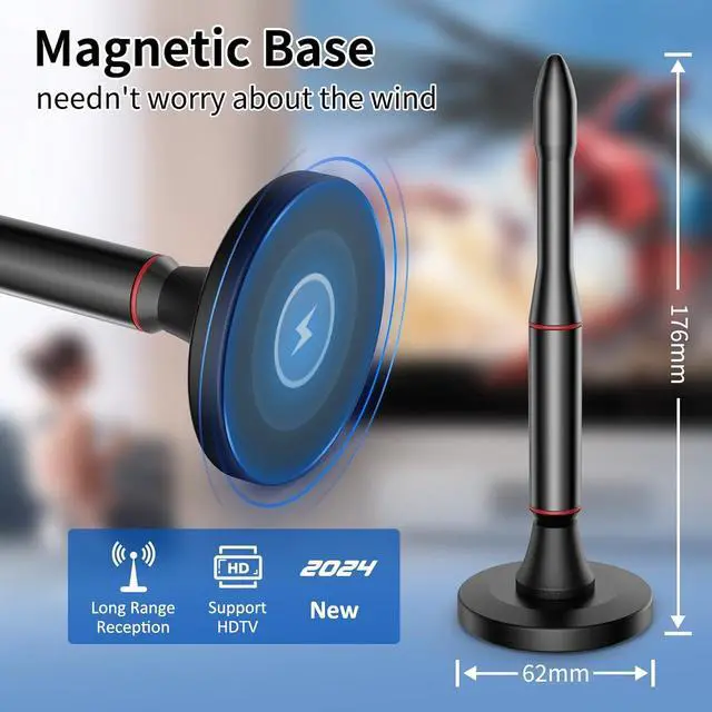 Alt view image 3 of 6 - TV Antenna for Smart TV,Digital TV Antenna for Smart TV,HD Indoor TV Antenna, Antenna TV Digital HD Indoor,Television Antenna Perfect Long Range Reception for 4K 1080P Channels.