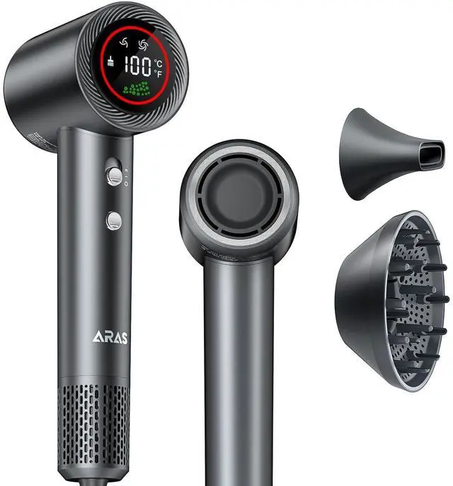 Main image of Hair Dryer, Negative Ionic Blow Dryer with 140000 RPM Professional High-Speed Blow Dryer, Brushless Motor for Fast Drying, Low Noise Thermo-Control Hairdryer with Magnetic Nozzle