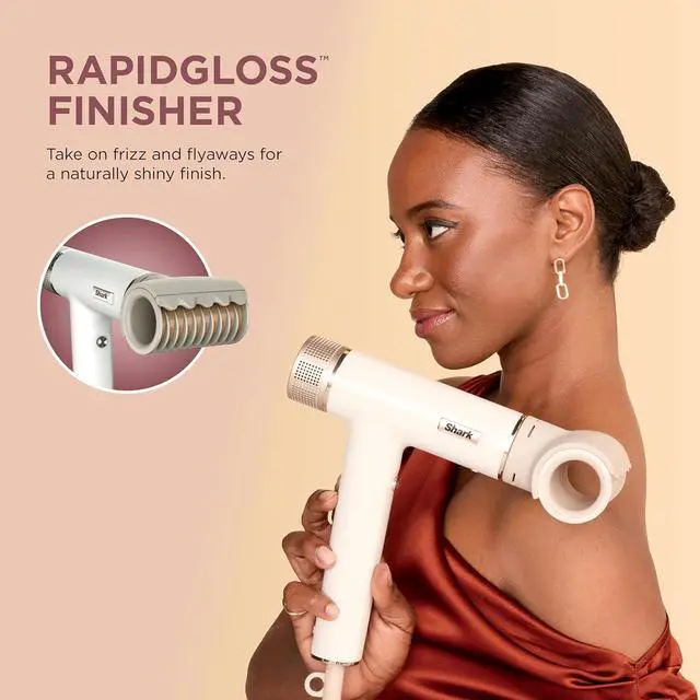 Alt view image 5 of 7 - Hair Dryer SpeedStyle RapidGloss Finisher and High-Velocity Dryer, Ionic Hair Blow Dryer with IQ Speed Styling and Drying Suite, No Heat Damage, Best for Straight and Wavy Hair, Silk, HD331