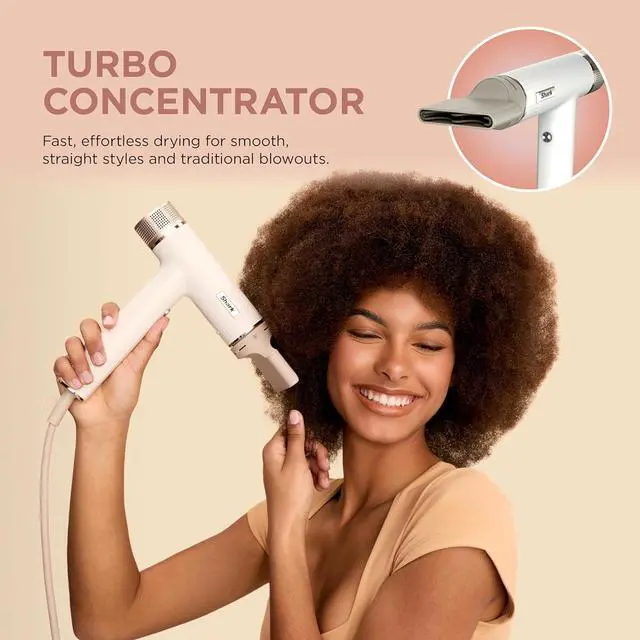 Alt view image 6 of 7 - Hair Dryer SpeedStyle RapidGloss Finisher and High-Velocity Dryer, Ionic Hair Blow Dryer with IQ Speed Styling and Drying Suite, No Heat Damage, Best for Straight and Wavy Hair, Silk, HD331