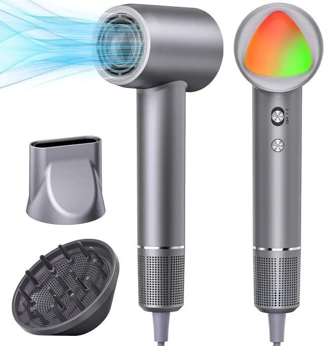 Main image of Hair Dryer, 160000 RPM Portable Professional Ionic Hair Dryer with 500 Million Negative Ions, Fast-Drying, Low Noise with Diffuser & Nozzle, Lightweight for Home and Travel