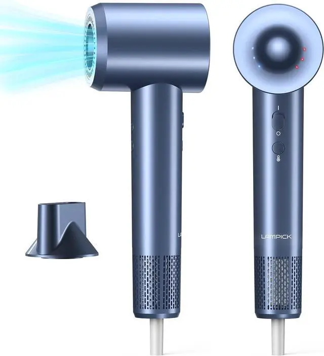 Main image of Hair Dryer, Ionic Blow Dryer, Professional High-Speed Hairdryer with 150,000 RPM Motor for Fast Drying, 5 Temps/3 Speeds Lightweight Hairdryer with Magnetic Nozzle for Home Travel Women Man