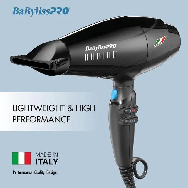 Alt view image 2 of 4 - Nano Titanium Italian Rapido Hair Dryer - Professional, Lightweight 2000 Watt Blow Dryer