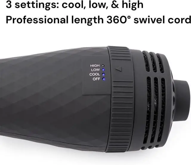 Alt view image 5 of 6 - HAIR Le Volume 2-in-1 Titanium Blow Dryer Brush | Hot Air Brush in One with Oval Barrel | Hair Styler for Smooth, Frizz-Free Results for All Hair Types (Black - 75 mm)