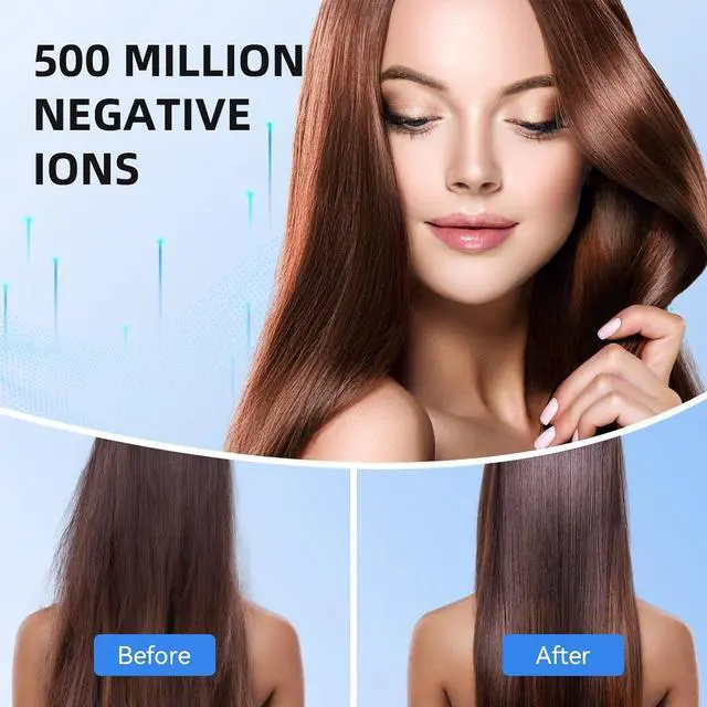 Alt view image 4 of 7 - Hair Dryer, 160000RPM Fast Drying Blow Dryer, 500 Millions Negative Ionic High Speed Hair Dryer Professional Care Hair Dryer, Thermo-Control Low Noise with Magnetic Nozzle & Diffuser, Gray