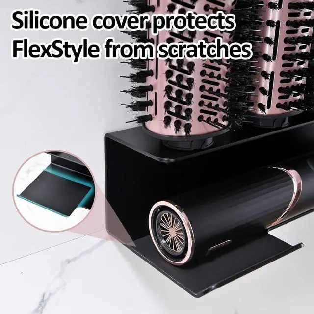 Alt view image 4 of 7 - Wall Mount Holder Compatible with Shark FlexStyle, Wall Mounted Organizer for Storage Attachments, Rack with Cord Hanger for Accessories Curlers Brushes Diffuser