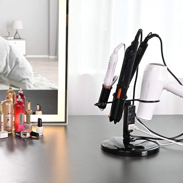 Alt view image 7 of 7 - 2 Packs Tabletop Blow Dryer & Hair Iron Holder - Salon Appliance Stand w/ 3 Outlets