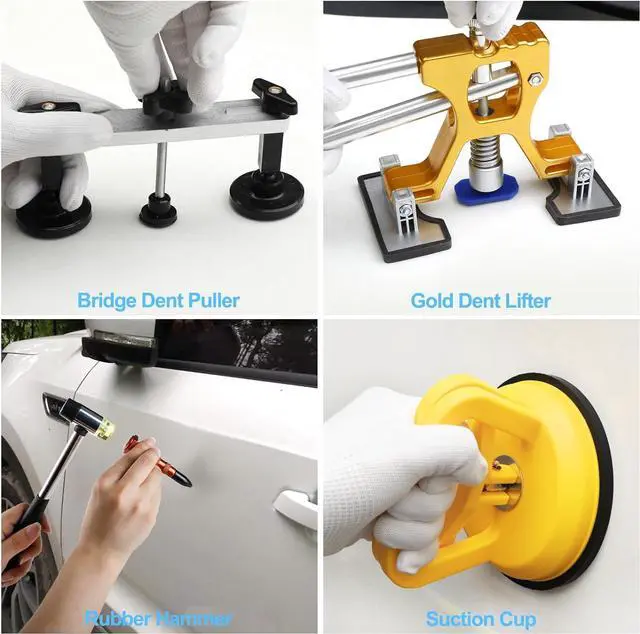 Alt view image 5 of 7 - Dent Puller Hail Remover Kits,129pc Professional Car Paintless Dent Removal Tools,Slide Hammer 2 in 1 T-Bar, Adjustable Dent Lifter,Bridge Puller for Auto Body SUV Dings Damage DIY Removal