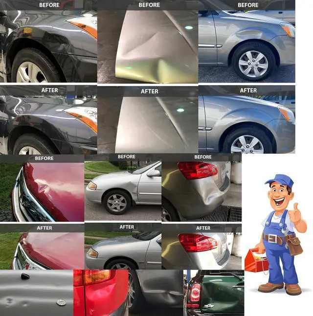 Alt view image 3 of 7 - Paintless Dent Repair Kits 100PCS Car Dent Removal Tools Come with 4 Kinds of Dent Puller and All Glue Tabs Removing Big dents Small Dents,Dings, Creases and Hail Damage All without Painting