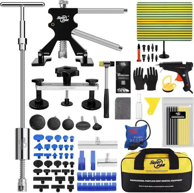 Main image of 85PCS Paintless Dent Repair Kit, Professional Dent Puller Kit with Slide Hammer T-Bar, Bridge Puller, Dent Lifter, PDR Tools, Car Dent Removal, Hail Damage Repair, Auto Body Collision Fix