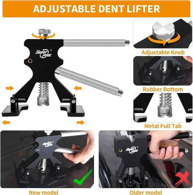 Alt view image 3 of 7 - 85PCS Paintless Dent Repair Kit, Professional Dent Puller Kit with Slide Hammer T-Bar, Bridge Puller, Dent Lifter, PDR Tools, Car Dent Removal, Hail Damage Repair, Auto Body Collision Fix