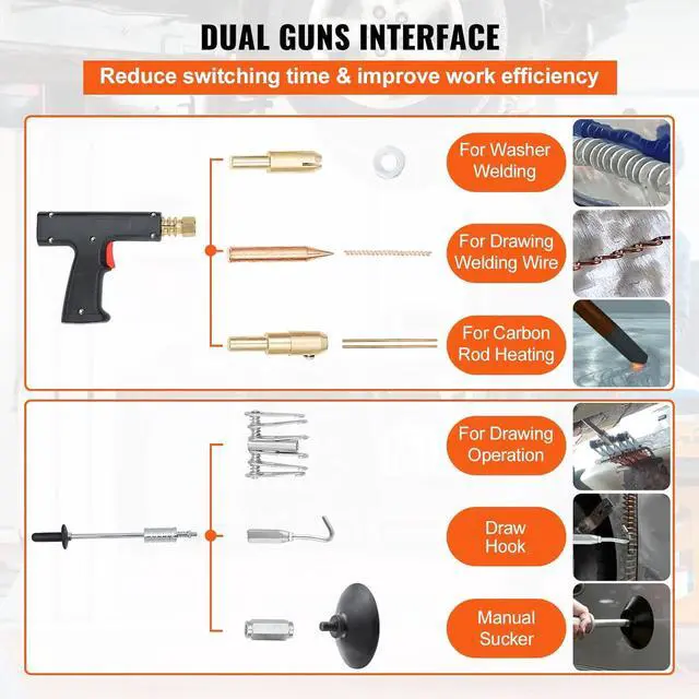 Alt view image 7 of 7 - 110V Spot Welder Dent Puller, 3000W Stud Welder Dent Repair Kit, 7 Models Spot Welding Machine for Car Body Dent Repair