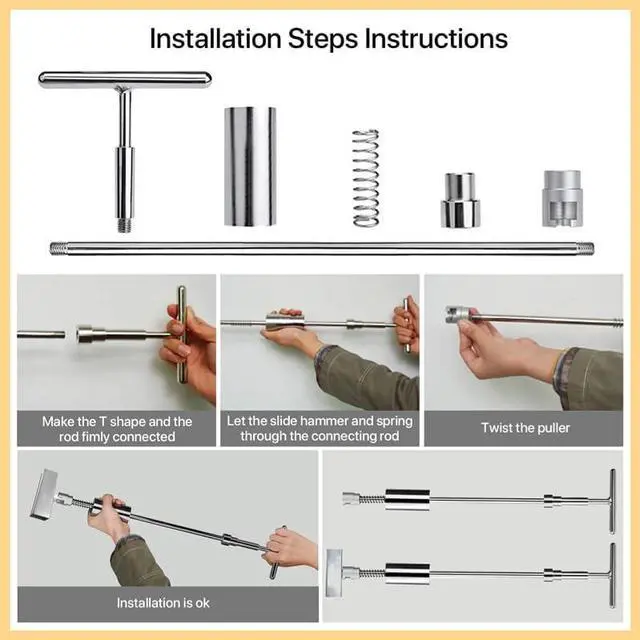 Alt view image 5 of 7 - Car Dent Puller, Paintless Dent Removal Kit with Slide Hammer Dent Puller, Suction Cup, Bridge Puller, Glue Gun for Body Repair Dent Removal Tools, Hail Damage, Door Dings, Fridge