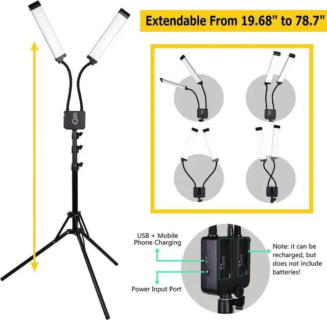 Alt view image 7 of 7 - Lash Lamp for Eyelash Extensions, CENOZ 5800LM Esthetician Light for Lash Extensions with Tripod Stand and Phone Holder,Floor Lamp, Lash Light for Makeup, Tattoo, Photography, Selfie, Video Recording