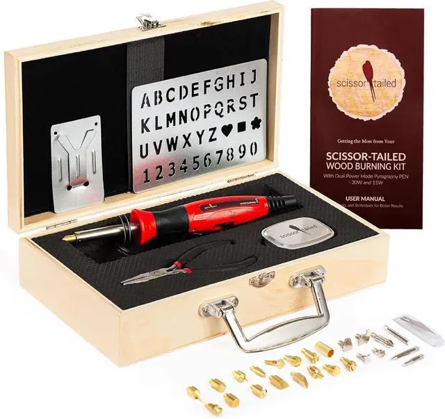 Main image of Premium Wood Burning Kit 43PCS, Dual Power Mode Wood Burner Pen Tool with 36Tips & Accessories All In A Wood Storage Case - Complete Gift For An Effortlessly Mastering The Art Of Pyrography