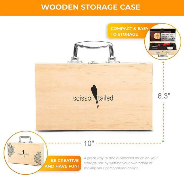 Alt view image 4 of 7 - Premium Wood Burning Kit 43PCS, Dual Power Mode Wood Burner Pen Tool with 36Tips & Accessories All In A Wood Storage Case - Complete Gift For An Effortlessly Mastering The Art Of Pyrography