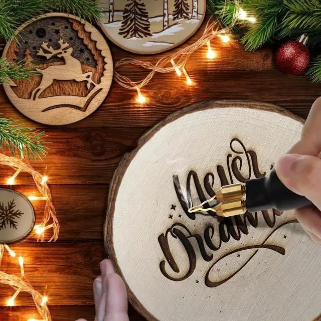 Alt view image 2 of 7 - 60W Professional Wood Burning Kit Pro Wood Burner Pyrography Tool with 20 Wire Nibs Tips Including Ball Tips