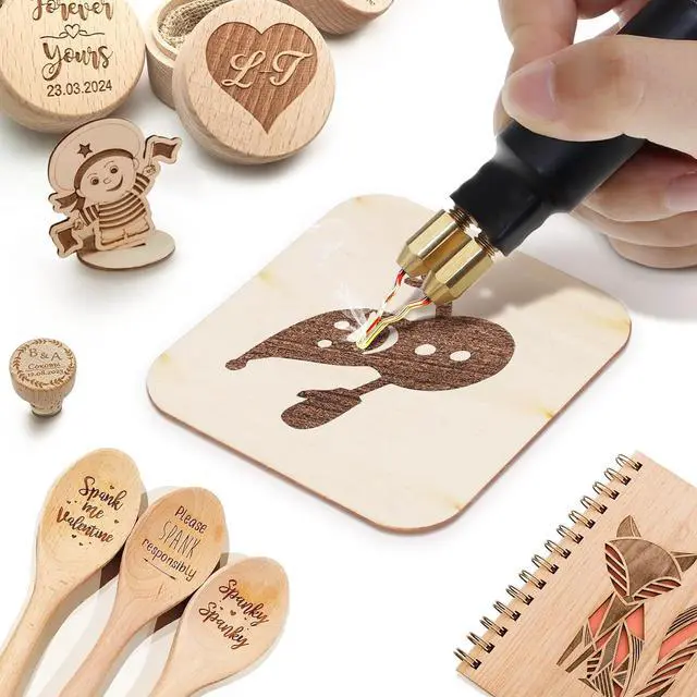 Alt view image 4 of 7 - 60W Professional Wood Burning Kit Pro Wood Burner Pyrography Tool with 20 Wire Nibs Tips Including Ball Tips