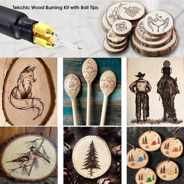 Alt view image 7 of 7 - 60W Professional Wood Burning Kit Pro Wood Burner Pyrography Tool with 20 Wire Nibs Tips Including Ball Tips
