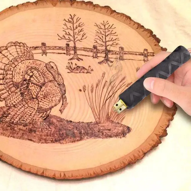 Alt view image 6 of 7 - Wood Burning Kit, 110V Dual Pen Professional Pyrography Machine Set with Digital Adjustable Temperature Control 20 Tips Crafts Burning Tool for Wood Leather and Gourd