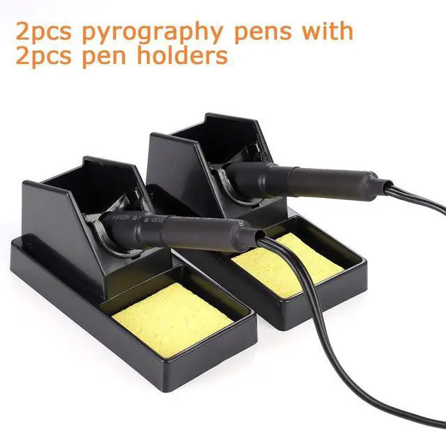 Alt view image 2 of 7 - Wood Burning Tools Kit,110V 60W Professional Pyrography Wood Burning Kit with Dual Pen and Wire Tips for Beginners Adults (Dual Digital Display)