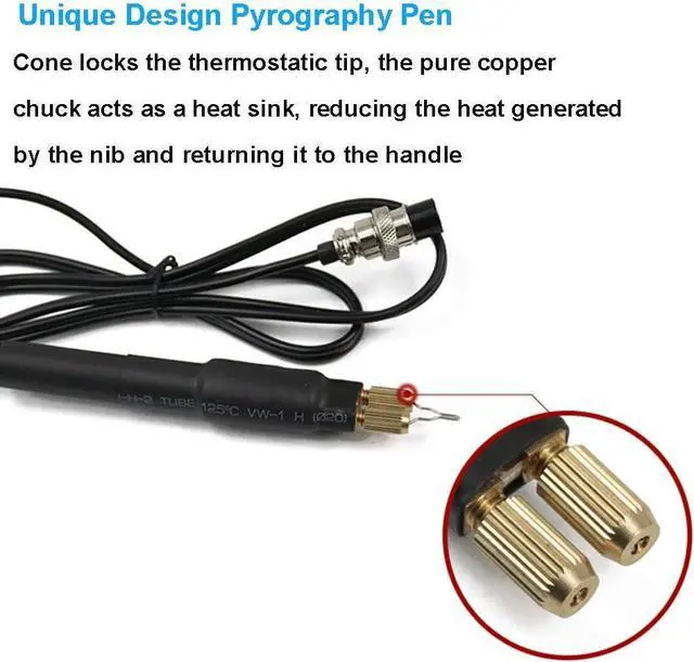 Alt view image 6 of 7 - Wood Burning Tools Kit,110V 60W Professional Pyrography Wood Burning Kit with Dual Pen and Wire Tips for Beginners Adults (Dual Digital Display)