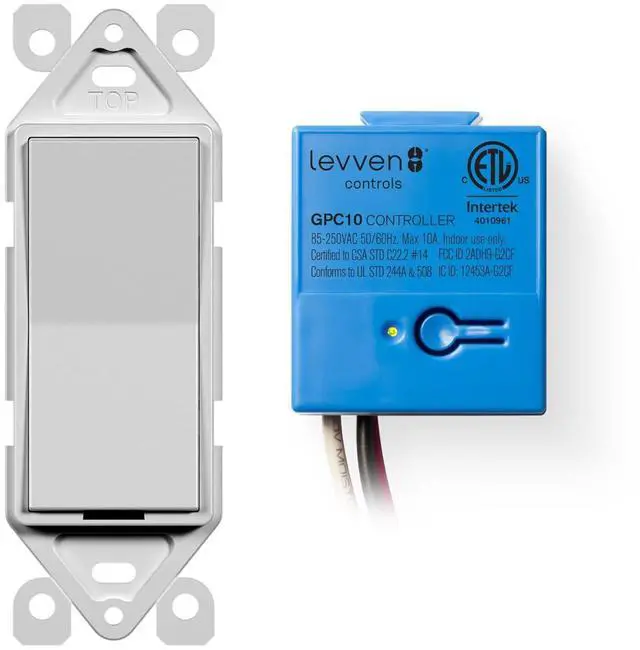 Main image of Single-Pole On/Off Wireless Switch and Receiver Kit - Decorator-Style Switch, White