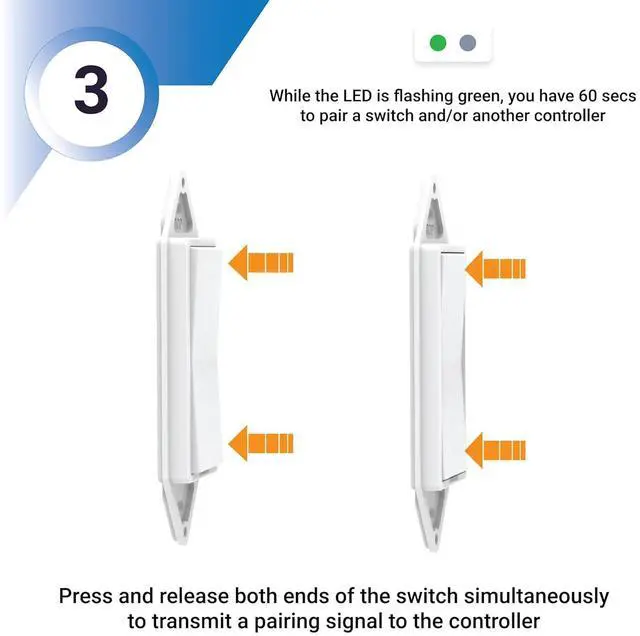 Alt view image 7 of 7 - Single-Pole On/Off Wireless Switch and Receiver Kit - Decorator-Style Switch, White