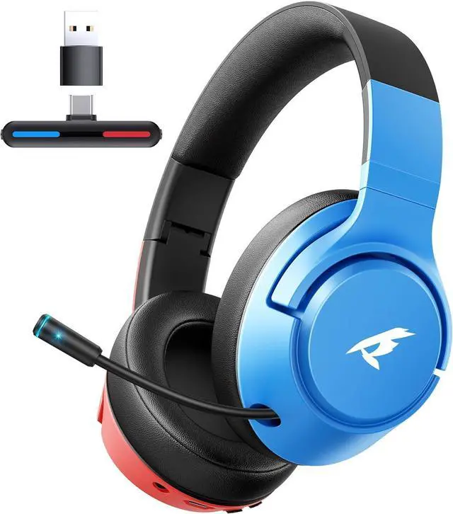 Main image of CG-01 2.4Ghz Wireless Gaming Headset for Nintendo SwitchOLEDLite, Bluetooth 5.4 Gaming Headphones with Noise Cancelling Microphone,40Hr Battery, USB & Type-C Connector for PS5, PS4, PC, Laptop, Mac